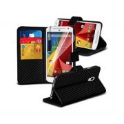 Wholesale Motorola Moto G3 Carbon Stand Black Wallet Cases X40 Bulk Pa