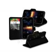 Wholesale Vodafone Smart 4 Turbo Carbon Stand Black Wallet Cases X40 B