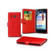 Wholesale Huawei Ascend Y330 Stand Red Wallet Cases X40 Bulk Packed Pa