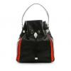 Boxi Black And Orange Leather And Suede Handbags
