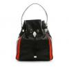 Boxi Black And Orange Leather And Suede Handbags wholesale bags