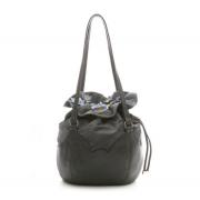 Wholesale Forget-me-not Grey Leather And Suede Handbags