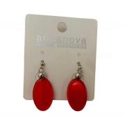 Wholesale One Off Joblot Of 18 Anna Nova Red Oval Earings With Silver 