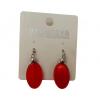 One Off Joblot Of 18 Anna Nova Red Oval Earings With Silver 