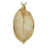 Wholesale ROSE LEAF NECKLACE DIPPED IN REAL 24K GOLD