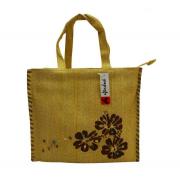 Wholesale Wholesale Joblot Of 10 Woven Beige Shopper Bags With Hibiscus Flower Print