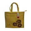 Wholesale Joblot Of 10 Woven Beige Shopper Bags With Hibiscus Flower Print