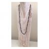 OLIA JEWELLERY Black And Silver Long Beaded Necklace With St