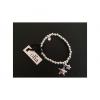 OLIA JEWELLERY Silver Stretch Bracelet With Heart Charm. wholesale
