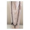 OLIA JEWELLERY Long Black And Silver Necklace With Silver Ch