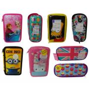 Wholesale One Off Joblot Of 94 Pencil Case Sets Frozen Minions Simpson