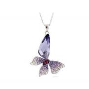 Wholesale Butterfly Wing Purple Pendant Necklace 
