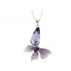 Butterfly Wing Purple Pendant Necklace '16 - 18 Inch Chain