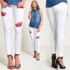 Wholesale Womens Skinny White Rose Print Jeans