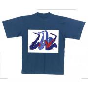 Wholesale Wholesale Joblot Of 10 Mens Saxophone Print Navy T-Shirts