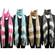 Wholesale Wholesale Joblot Of 24 Ladies Pleated Striped Scarves With F