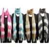 Wholesale Joblot Of 24 Ladies Pleated Striped Scarves With F
