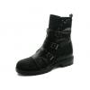 MS062 Miss Sixty Girls Mid Calf Strap Boot In Black