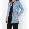 Denim Longline Jacket With Patches wholesale coats