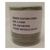 High Quality Metallic Silver Round Leather Cord 1mm Wide