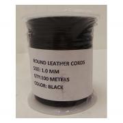Wholesale Black Real Leather Round Cords 4 Shades 1mm Wide