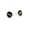 Black Acrylic Moustache Pattern Cufflinks