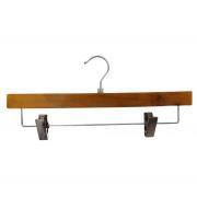 Wholesale Wooden Trouser Hangers With Silver Clips