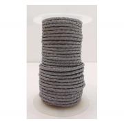 Wholesale Light Grey High Quality Braided Real Leather Cords 3mm Wide