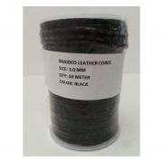 Wholesale Black High Quality Braided Real Leather Cords 3mm Wide