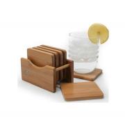 Wholesale Deco Life Eco-Friendly Bamboo Coaster Set With Holder