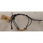 Wholesale Designsix Ladies Chain Woven Bracelets Black Gold