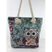 Wholesale Cat Fabric Canvas Shopper Tote With Cotton Rope Handle