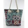 Cat Fabric Canvas Shopper Tote With Cotton Rope Handle