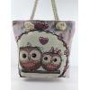 Cat Fabric Canvas Shopper Tote With Cotton Rope Handle