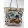 Cat Fabric Canvas Shopper Tote With Cotton Rope Handle wholesale