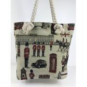 Wholesale London Fabric Canvas Shopper Tote With Cotton Rope Handle