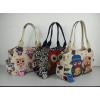 Owl Fabric Canvas Shoulder Totes Bags wholesale fabric handbags