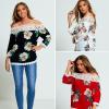 WHOLESALE WOMENS FLORAL PRINTED OFF SHOULDER TOP ( PACK OF 5 wholesale