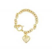 Wholesale 24CT GOLD PLATED HEART BRACELET WITH T-BAR FASTENING