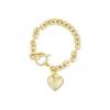 24CT GOLD PLATED HEART BRACELET WITH T-BAR FASTENING