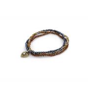 Wholesale Lovett & Co Elasticated Stretch 3 Row Fashion Bracelet Metal