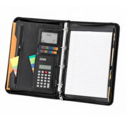 Wholesale Falcon A4 Zippered Ring Binder Folder With Calculator - Blac