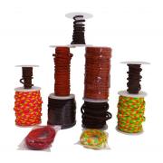 Wholesale Approx 94m Of Braided Real Leather Cords Mixture Of Colours 