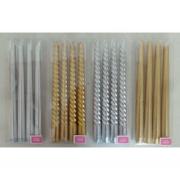 Wholesale 50 Madame Posh Silver & Gold Taper Candles Plain/Swirl