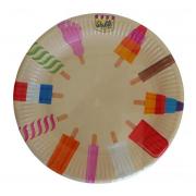 Wholesale 96 Table Fun Walls Ice Cream Paper Plates - Packs Of 8
