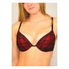 Ladies Black Red Padded Push Up Bra