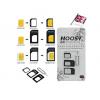 100 X NOOSY 4 IN 1 Sim Card Adapter Black / White Mix wholesale top-up
