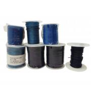 Wholesale Joblot Of 480m Of Metallic Blue & Blue Round Real Leather