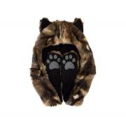 Wholesale Wholesale Wolf Animal Hoodie Faux Fur Hat Scarf Gloves With 