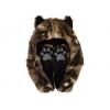 Wholesale Wolf Animal Hoodie Faux Fur Hat Scarf Gloves With  hats wholesale